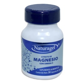 Naturagel Citrato De Magnesio Con Omega 3 30 Capsulas de 1g Sabor Sin Sabor