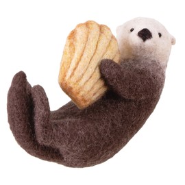 Hamanaka Wool Felt Kit: Create Animal and Snack Mascots with Felt Wool - Otter and Madeleine H441-633