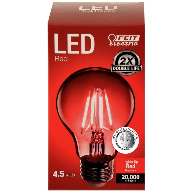 Feit Electric A19/TR/LED 4.5W Dimmable Red LED Light Bulb