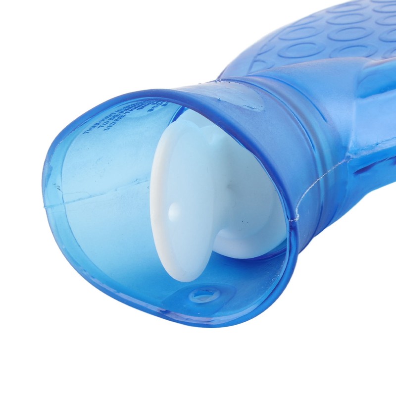 1400ml U Shaped Hot Water Bag Translucent Blue PVC Heating