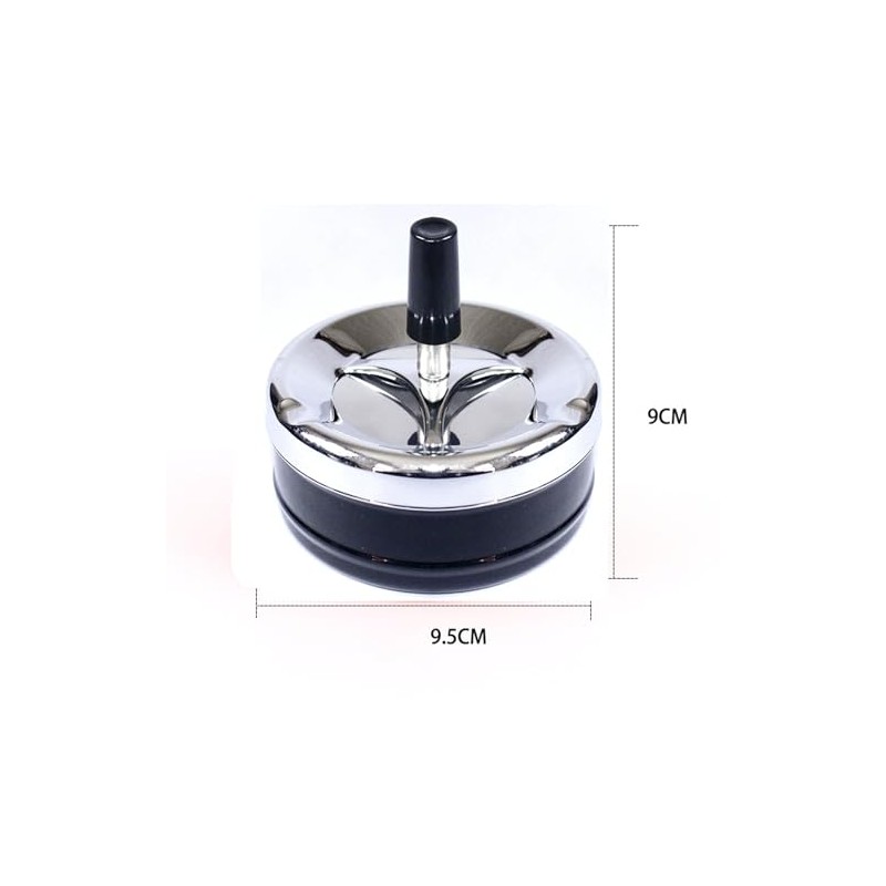 Yuelulala 3PCS Spinning Ashless Ashtray Extra Large Chrome Windproof Ashtray