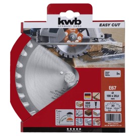 kwb Circular Saw Blade 190 x 20 mm, Made in Germany, Nail-proof, for Wood with Metal Remnants, Universal Saw Blade for e.g. Metals, Wood and Plastics