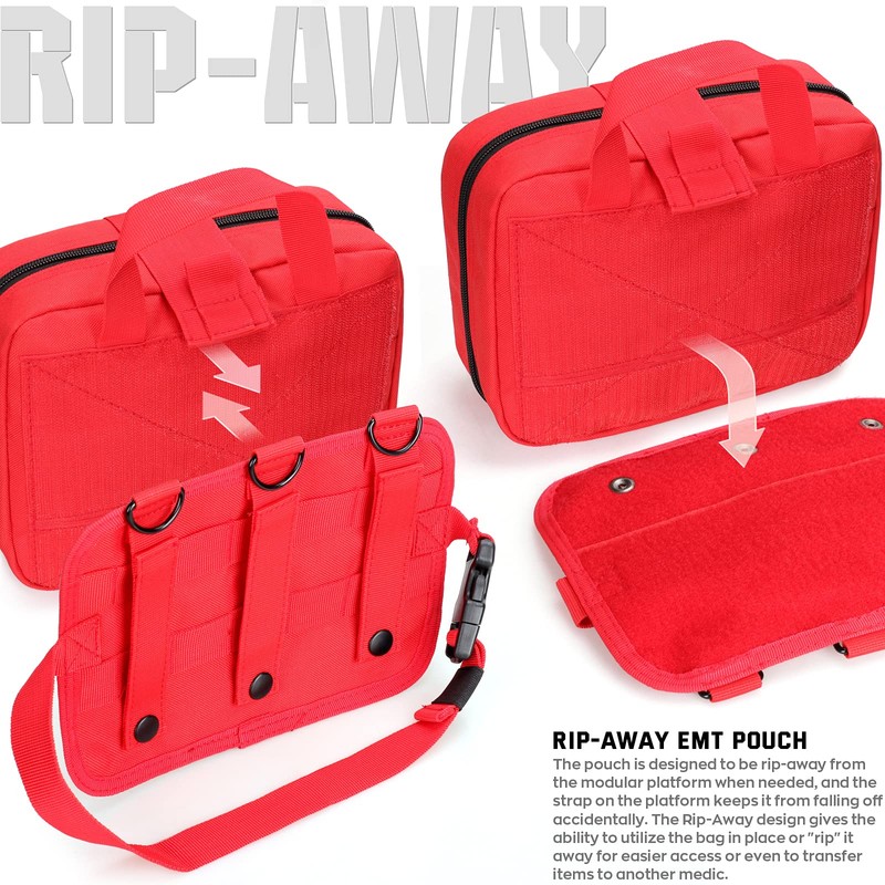 LIVANS Tactical Molle Medical Pouch of Upgraded Size, First Aid