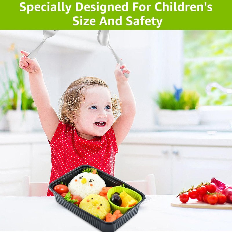 15Pcs Kids Silverware Set,Fork Spoon and Cutter Set,Toddler Utensils Set,410
