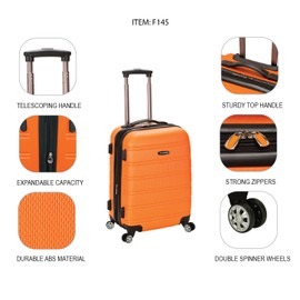 Rockland Melbourne Hardside Expandable Spinner Wheel Luggage, Silver, Carry-On 20-Inch