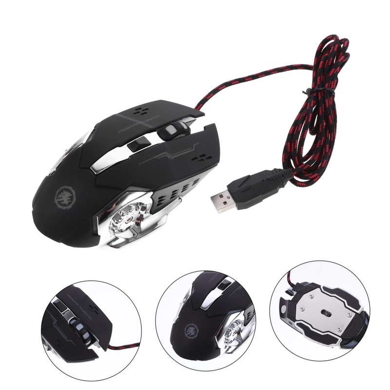 SEWACC LED Optical Gaming Mouse Ergonomic USB Wired Design Dpi