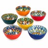 Set Of 6 Colorful Ceramic Small Bowls, Bohemian Style Snack,