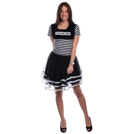 Brandsseller Women’s Convict “Unschuldig” Costume for Fancy Dress Party Carnival Hen Party, xs/s
