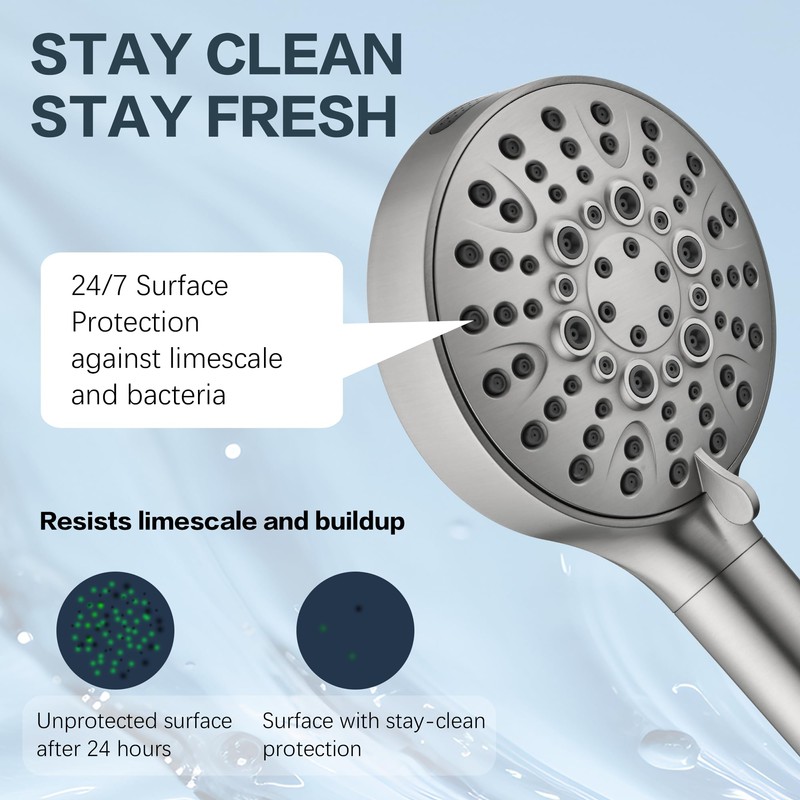 BRIGHT SHOWERS Filtered Shower Head with Handheld, High Pressure 9