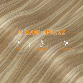 Easyouth Nano Ring Hair Extensions Blonde Nano Bead Hair Extensions Human Hair Golden Blonde Highlight Nano Human Hair Extension Durable and Long Lasting 22 Inch 50g 50s Invisible Nano Extension
