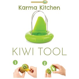 Fast Peel Any Fruit Or Soft Vegetable With Ease. Kiwi Slicer Peeler Pitter Scooper, Mango And Kimi Corer, Kiwi Fruit Scoop Kitchern Tool_Green