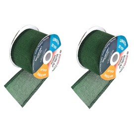 Mandala Crafts 20 Yards Country Western Rustic Accents Decorative Trimmings Wrapping Jute Burlap Ribbon Spool (Green, 2.5 Inches)