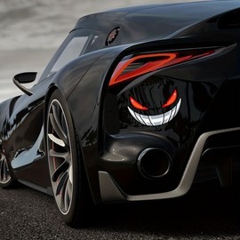 Oval Crystal Reflective Devil Eye Decals - Glossy Cartoon Motorcycle Stickers, Waterproof Self-Adhesive for Electric Vehicles, Plastic Surfaces, Xmas Fantasy Decoration(7.78 * 5.12inch)