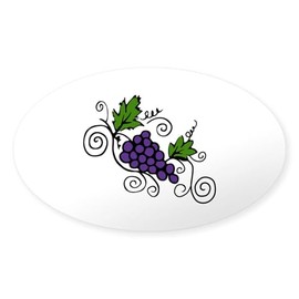 CafePress Grape Vines Sticker Oval Car Bumper Sticker