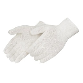Liberty K4517Q paquete de 12 guantes tejidos de algodón y poliéster de peso regular sin costuras con tira elástica para la muñeca, en tamaño grande, c