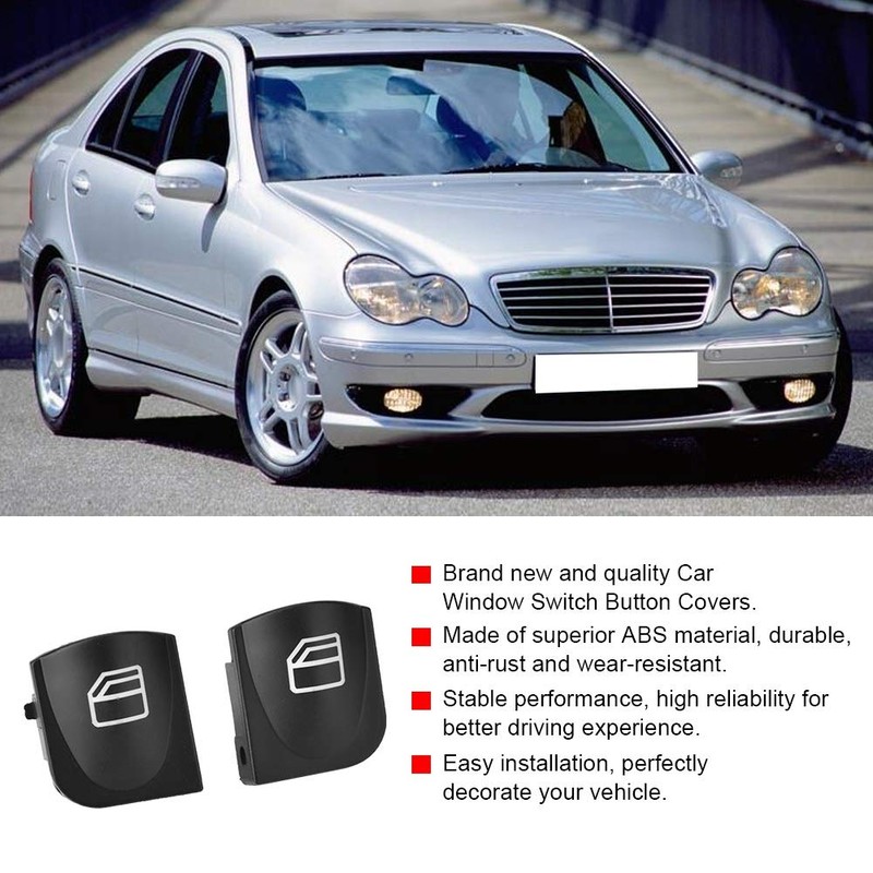 2 Pcs ABS Window Switch Button Cover Fit for W203