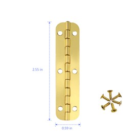 10 Pack Oval Hinges Long Hinges, Vintage Hinges Wooden Box Gift Box Hinges Cabinet Door Hinges Doorway Hardware Supplies for Jewellery Wooden Boxes Closets Residential Doors (Yellow)
