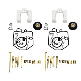 Carburetor Repair Rebuild Kit w/Air Cut Off Valves floats Fit for HONDA CB400T Hawk 400 1980-1981 Carb Repair