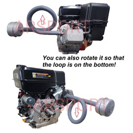 ARSPORT Loop Exhaust for mud motors Boat, Compatible with Predator 301, 420, 459cc. Hond GX240, 270, 390