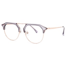 Zeelool Semi-Rimless Eyeglasses Aviator Mixed Clear Lens Glasses for Women Ann TX536598-02 Purple