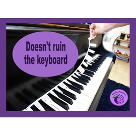 Plum Rose Removable Piano Keyboard Note Labels - Piano Keyboard Note Labels - Silicone - Alternative to Piano Keyboard Stickers - 88-Key Full Size Piano Key Labels - Piano Notes Guide Removable