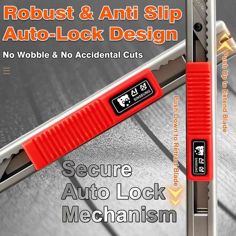 SINSEUNG 9mm Auto Lock Utility Knife with 30 Degree SK2