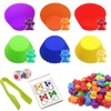 62 pcs/set Kids Rainbow Counting Bear Toys Educational Cognition Matching