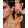 Geveay Thin Silver Hoop Earrings for Women Hypoallergenic 925 Sterling