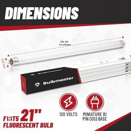 BULBMASTER F13T5 13 Watt 21 Inch T5 Fluorescent Light Bulbs Linear T5 4100K Bulb Under The Counter Kitchen Light Bulbs, Cool White - Pack of 6