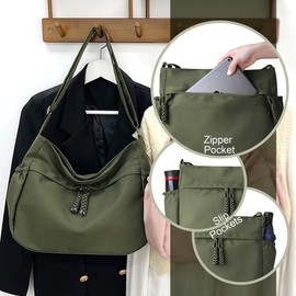 MOMOJULI Women Hobo Bag Large Crossbody Bag Multi-Pockets with Adjustable Shoulder Strap Green