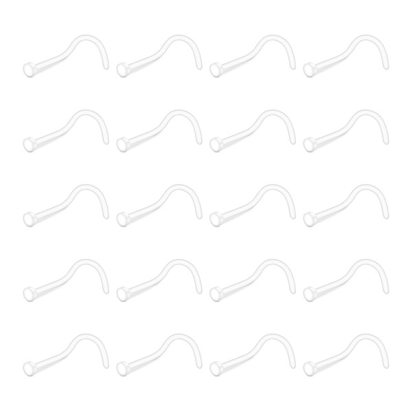 Cizme 20pcs Clear Acrylic Nose Screw Stud 18G 7mm Nose