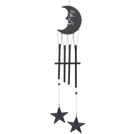 Dawhud Direct 24" H Moon and Stars Wind Chimes for Outside Unique Stars and Moon Windchimes for Outdoor Decoration Garden Decor Moon and Stars are for Women, Mom, Grandma, Unisex