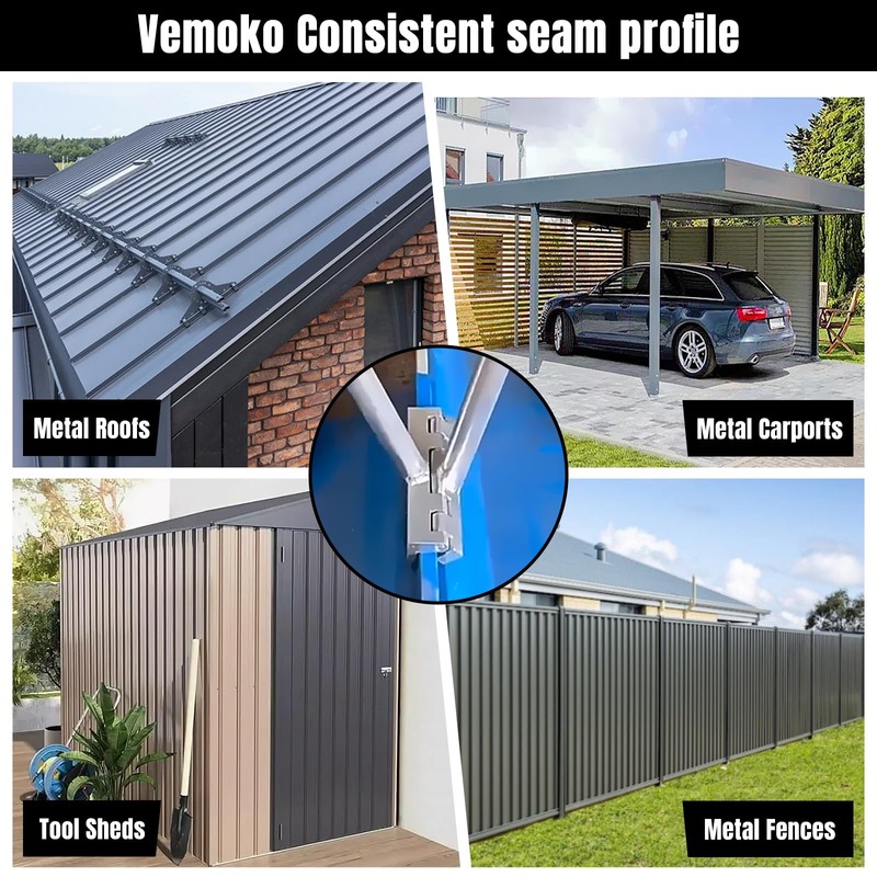 VEMOKO Professional Hand Seamers - Sheet Metal Tools, 2-in-1 Standing