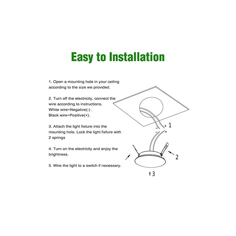 12V LED Puck Light, 6 Packs 3inch Recessed Mount Ceiling