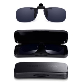 Clip On Sunglasses, Fits Over Most Glasses with Easy Attachment, Polarized UV Protection, Flip-Up Rimless Lightweight Lenses. Read Optics