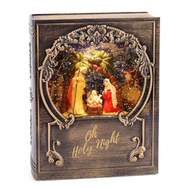 Christmas Snow Globe with Musical Nativity Scene, Snow Globe Christian Gifts, Glittering Lantern Swirling,Christian Book Snow Globe,for First Communion/Confirmation and Graduation/Christian