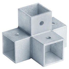 OTTFF 10 Pack 1" Aluminum Square Tube Connector, 4 Way Structural Corner Fitting Fence Rails Clamp, 90 Degree Handrail Joint