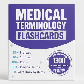 Medical Terminology Flashcards 2026 | 1300+ Terms, Roots & Suffixes | for Pre-Med, EMT, Paramedic & Coding Students | Nursing School Essentials & Medical Assistant Accessories