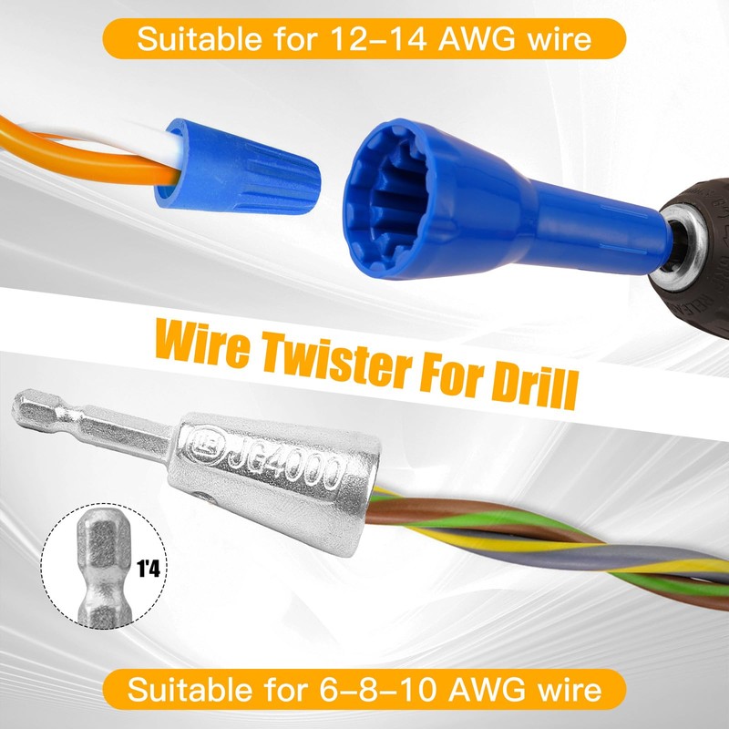 Wire Stripper for Drill, 14-12-10-8-6 AWG Gauge Wire Twister Tool