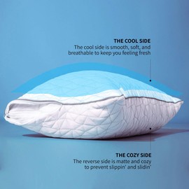 Coop Home Goods - Cooling Pillowcase for Hot Sleepers - Lulltra Cool Technology - Bamboo Derived Viscose Rayon and Jacquard - Smooth Breathable Both Sides Pillow Case Hidden Zipper (King)