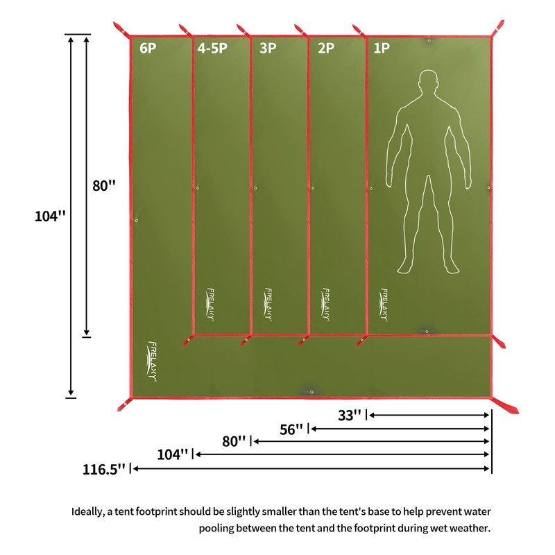 Frelaxy Tent Footprint, Waterproof Camping Tarp, Durable Tent Floor to