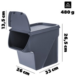 KADAX Potato Storage Box, 13 L, Potato Box, Vegetable Box for Storing Potatoes, Onion Box, Potato Container, Food Box (Dark Grey)