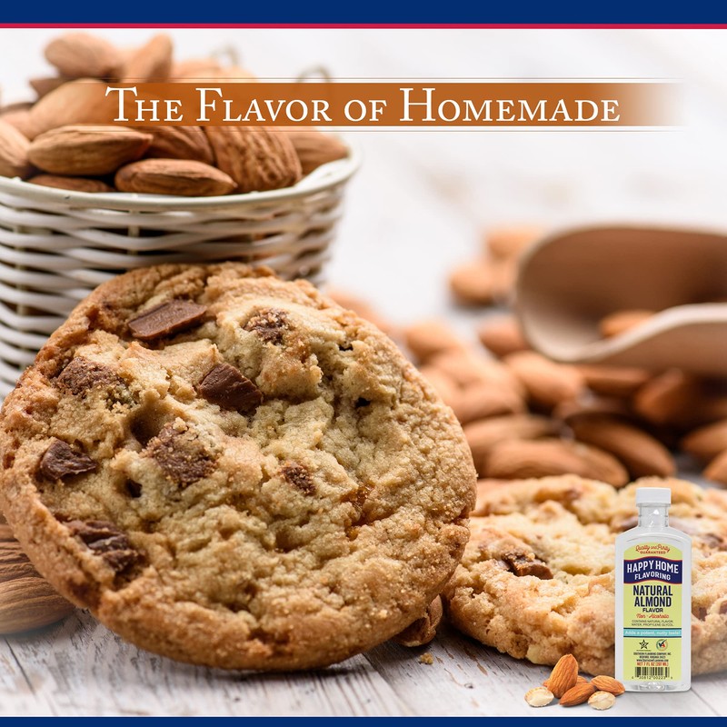 Happy Home Natural Almond Flavoring, Non-Alcoholic, Certified Kosher, 7 oz.