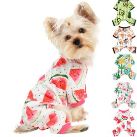 Dog Clothes for Small Dogs Boy Girl, Dog Pajamas Tiny Chihuahua Yorkie Spring Summer Shirt, Cute Puppy Outfit Pjs Jumpsuit Cat Onesie Apparel Pet Clothes