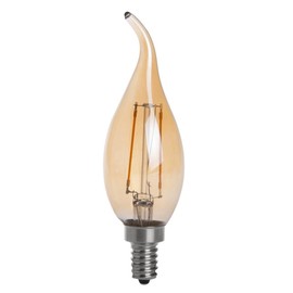 HERO-LED CA10-DSGT-2W-WW22 Dimmable Gold Tint CA10 E12 2W Candelabra Style LED Filament Chandelier Light Candle Bulb, 25W Equivalent, Ultra Warm White 2200K (Amber Glow), 4-Pack