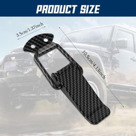 Tecledsn 2PCS Car Bumper Clip Hasp, Universal Auto Bumper Security Hook Lock Clips, Carbon Fiber, Stainless Steel, 3.7" x 0.9", 2 Pieces, Vehicle Maintenance