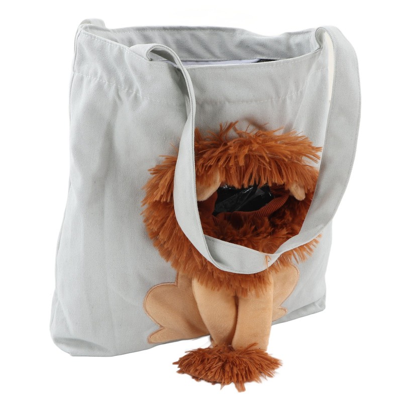 Pet Canvas Bag Cute Lion Shaped Multi Purpose Portable Pet