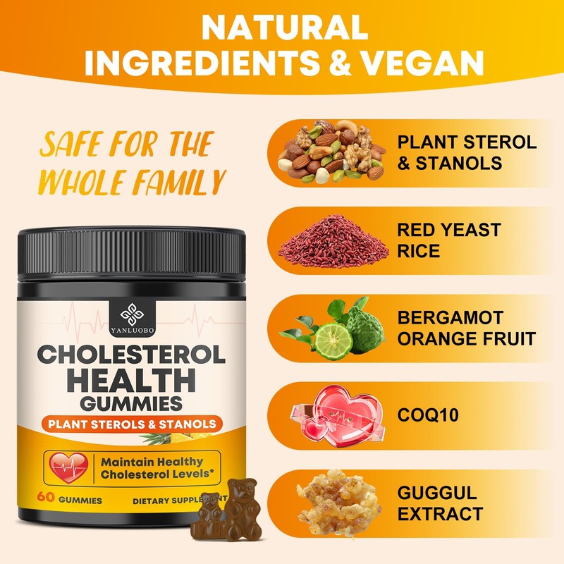 Cholesterol Supplements Gummies, Support Healthy Cholesterol Levels with 1200mg Plant