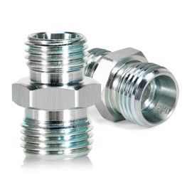 VORGENS 2Pcs M14 to M16 Hose Fittings Adapters, Hydraulic Pipe Thread Connector Fit for Mini Excavator Hydraulic Thumb Clip Attachment#Replace Small Digger Hydraulic Line Tube Quick Connection