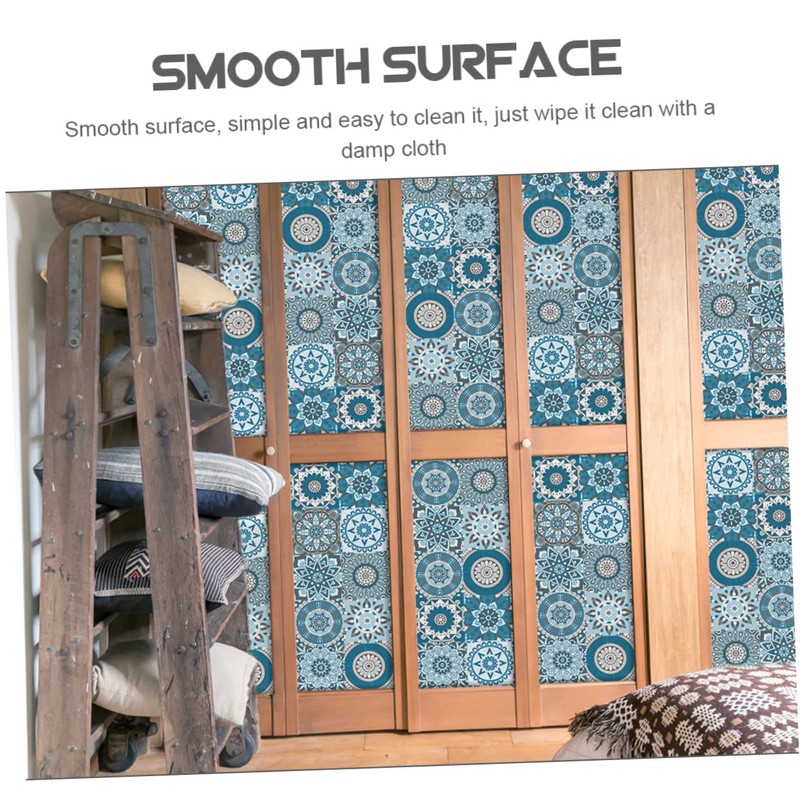 STOBAZA Sturdy PVC Kitchen Tile Decals 48pcs Removable Wall Stickers